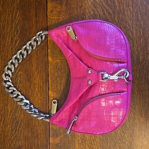 Rebecca Minkoff Julian Max Leather Hobo Bag In Hot Pink